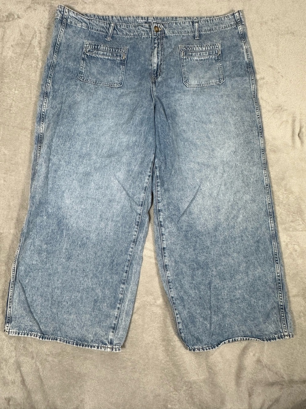 Old Navy Drapey Denim High-Rise Baggy Wide Leg Jeans Size 22